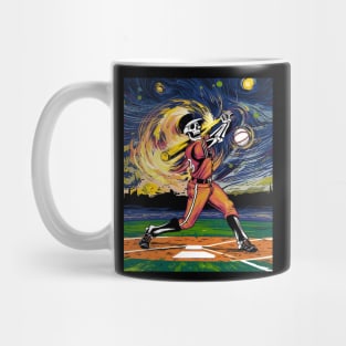 Skeleton Playing Baseball Mug